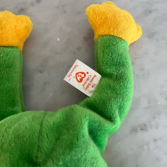 Vintage Smoochy Green/Yellow Frog TY Beanie Buddies Collection (1997) - Picture 2 of 4